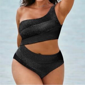 NWT One Shoulder CutOut
Sparkle Colorblock One Piece
Plus 18 Swimsuits For All